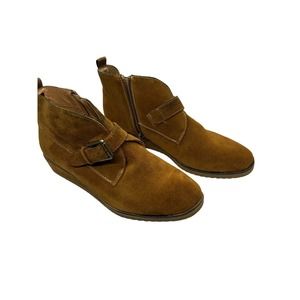 Franco Sarto Brown Booties Low Ankle Women Size 7.5 Leather Upper